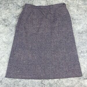 Vintage Pendleton Plaid Skirt Women's 12 Navy Maroon Tweed Lined Wool‎ Academia